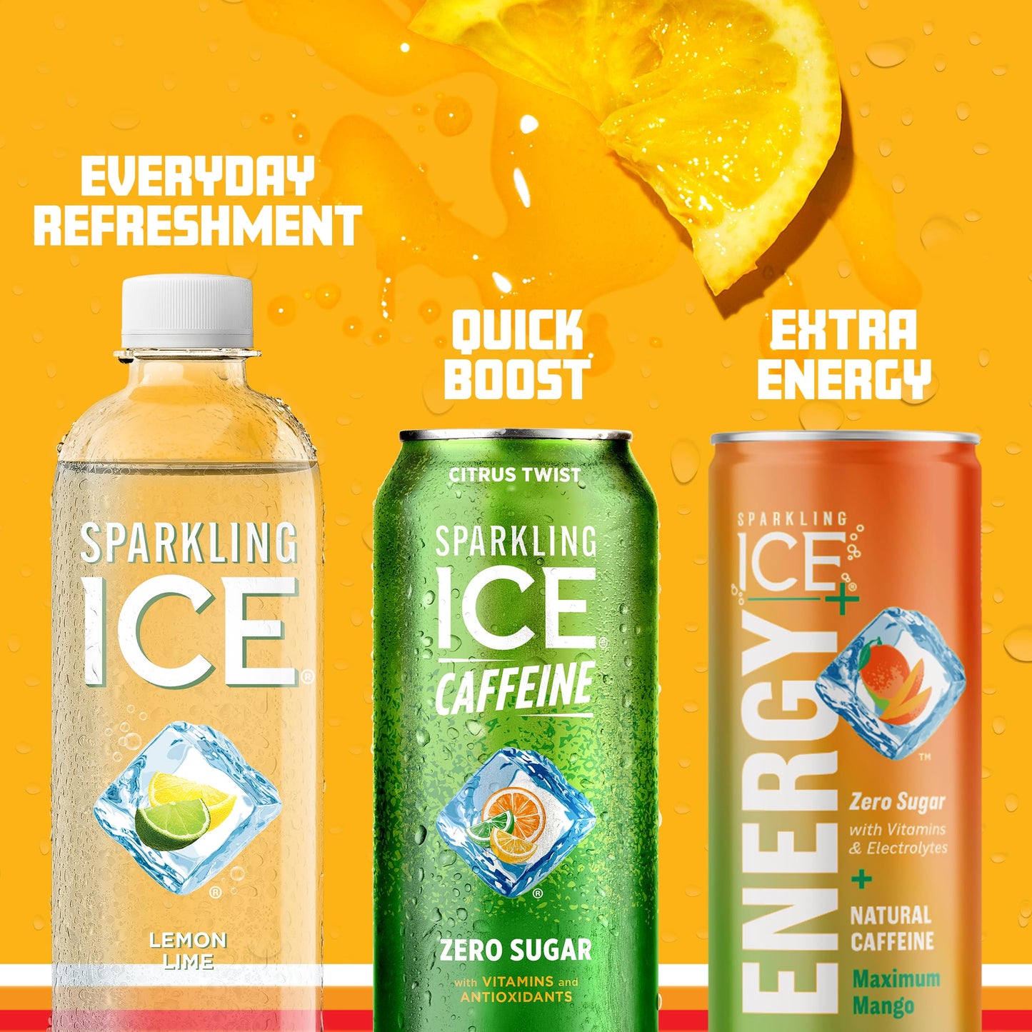 Sparkling ICE Sparkling Water with Caffeine, Zero Sugar, Citrus Twist, 16 fl oz Cans, Pack of 12