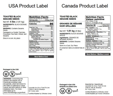 Food To Live Toasted Black Sesame Seeds, 4 Pounds - Crunchy And Nutritious Snack, Oven Roasted, Unsalted, No Oil Added, Perfect