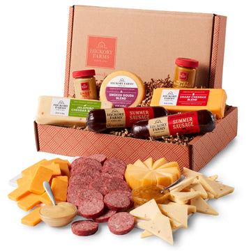 Hickory Farms Farmhouse Meat And Cheese Food Gift Basket (Large) - Box Set | Charcuterie Board Food | Summer Sausage | Father'S