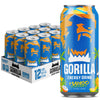 Gorilla Energy Drink, Mango Coconut, 200Mg Natural Caffeine, Real Fruit Juice Squeezed & Concentrated, L-Theanine, Taurine, Ginseng, Acetyl L-Carnitine, No Added Sugar And No Artificial Colors, 12 Pack
