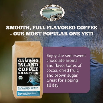 Camano Island Coffee Roasters Papua New Guinea Whole Bean 12Oz Fresh Medium Roast, Usda Organic, Fairly Traded, Shade Grown Top