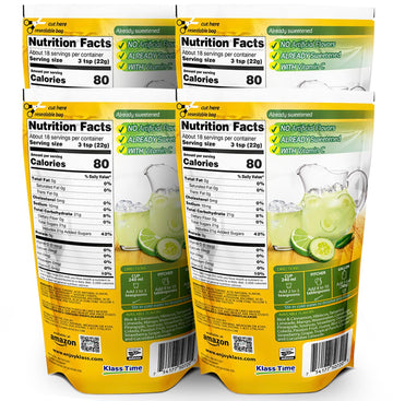 Klass Aguas Frescas | Drink Mix Cucumber Limeade | Flavors From Natural Sources, No Artificial Flavors, With Vitamin C (Makes 7 To 9 Quarts) 14.1 Oz Family Pack (4-Pack)