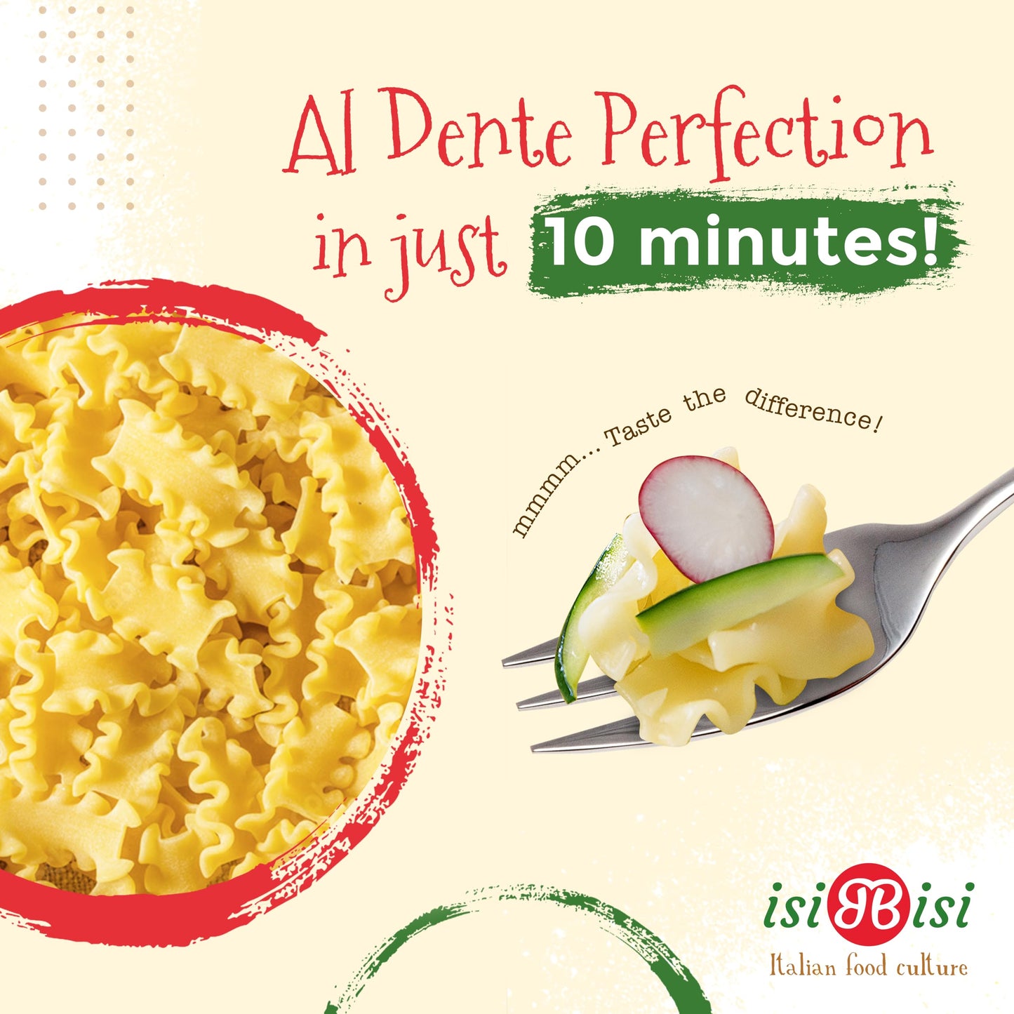 isiBisi Gluten-Free Baby Mafalda Pasta - Mini Lasagna Noodles Made With Corn and Rice Flour - Vegan, Non-GMO, Made in Italy (8 o