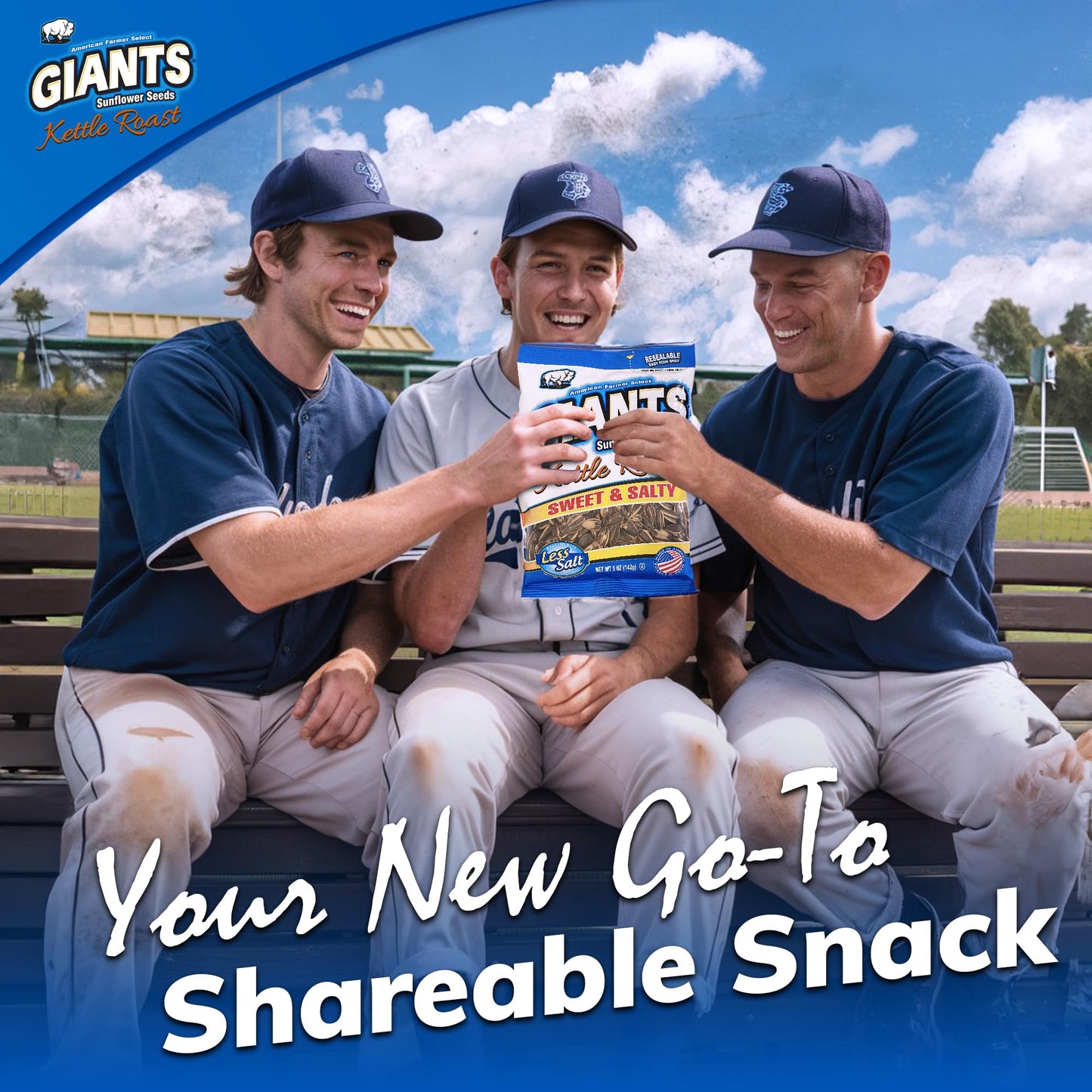 GIANTS Kettle Roast Salty Sweet Flavored Sunflower Seeds, 12 packs - 5 oz. bags