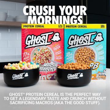 Ghost Protein Cereal, Variety Pack In Marshmallow With Lucky Charms Marshmallows & Peanut Butter (4-Pack) - 17G Protein & Good S