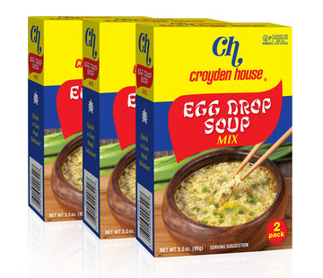Croyden House Egg Drop Soup Mix 3.5Oz (3 Pack, Total Of 6 Envelopes) Quick And Easy Prep, Chinese Style, Kosher