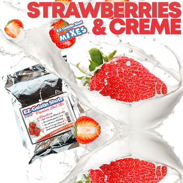 EZ-SQUEEZE Strawberries & Creme Jello Shot Mix - Gluten-Free Gelatin Powder - 6.78 oz - Easy to Make Jello Shots