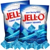 Needzo JELL-O Sour Gummy Candy Squares, Berry Blue Sugar Coated Sweet Snack, Party Favors, 4.5 Ounce Bags Pack of 2