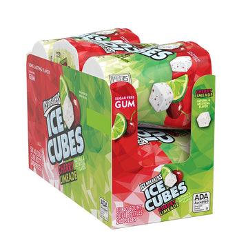 ICE BREAKERS Ice Cubes Cherry Limeade Sugar Free Chewing Gum Bottles, 3.24 oz (6 Count, 40 Pieces)