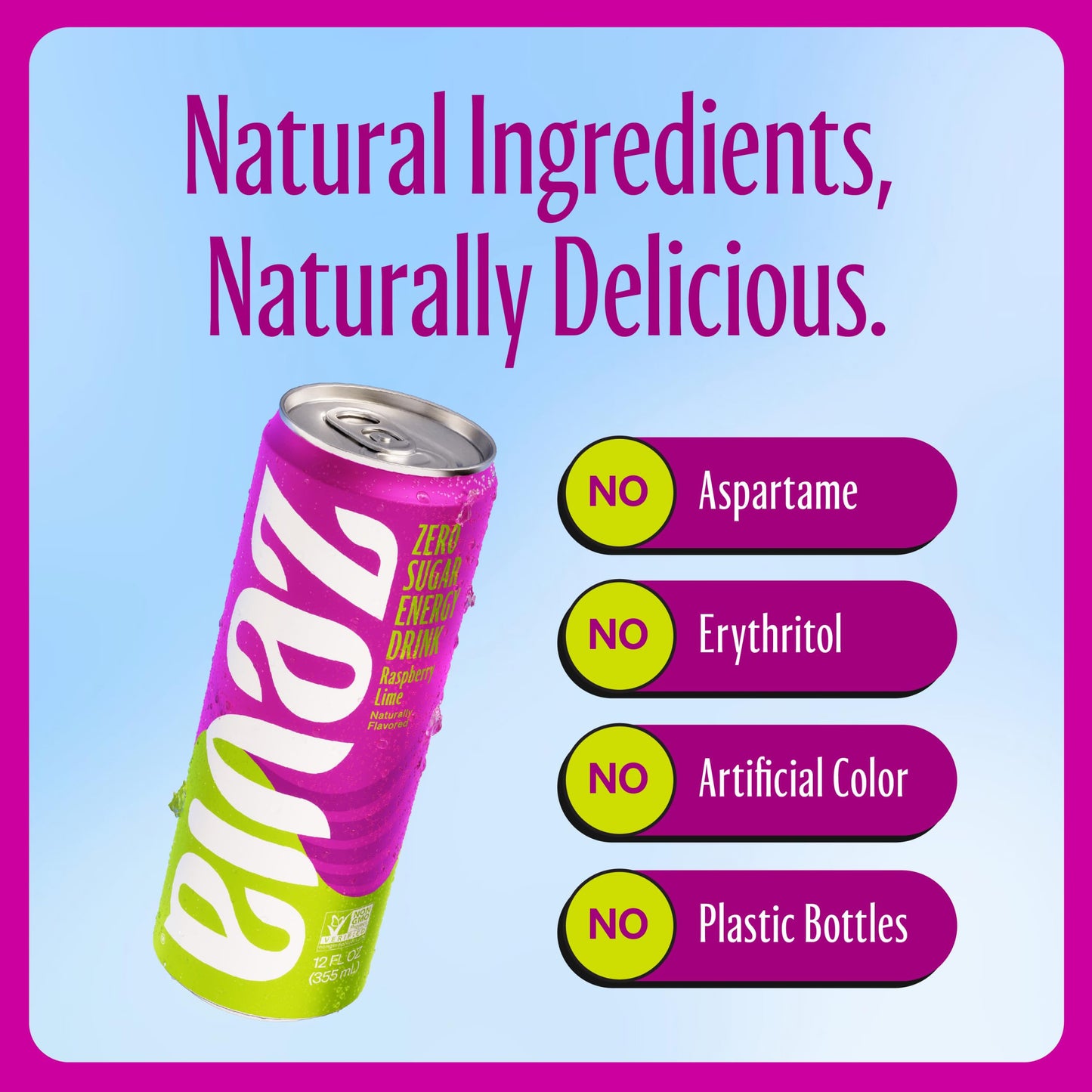 Zevia Zero Calorie Energy Drink Variety Pack, 12 Ounce Cans, 4 Flavors, Pack of 12, Clear