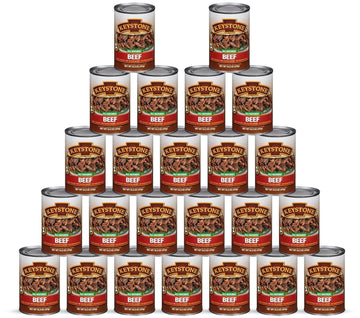 Keystone Meats All Natural Heat and Serve Canned Beef 14.5 Oz Fully Cooked Canned Meat Shelf Stable Emergency Survival Canned Fo