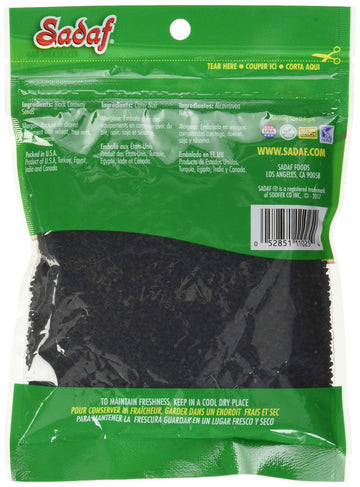 Sadaf Black Seeds - Black Caraway Seeds - Nigella Black Seeds For Cooking & Food Seasoning - Kosher - 4 Oz Resealable Bag