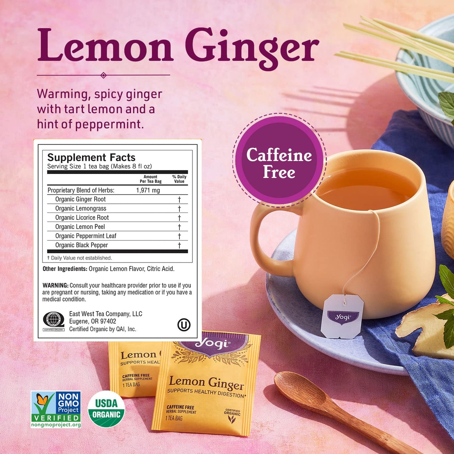 Yogi Tea Ginger Variety Sampler - 16 Bags Per Pack (3 Packs) - Caffeine-Free, Organic Nausea Relief Teas – Supports Digestion - Includes Ginger, Mango & Lemon Flavors