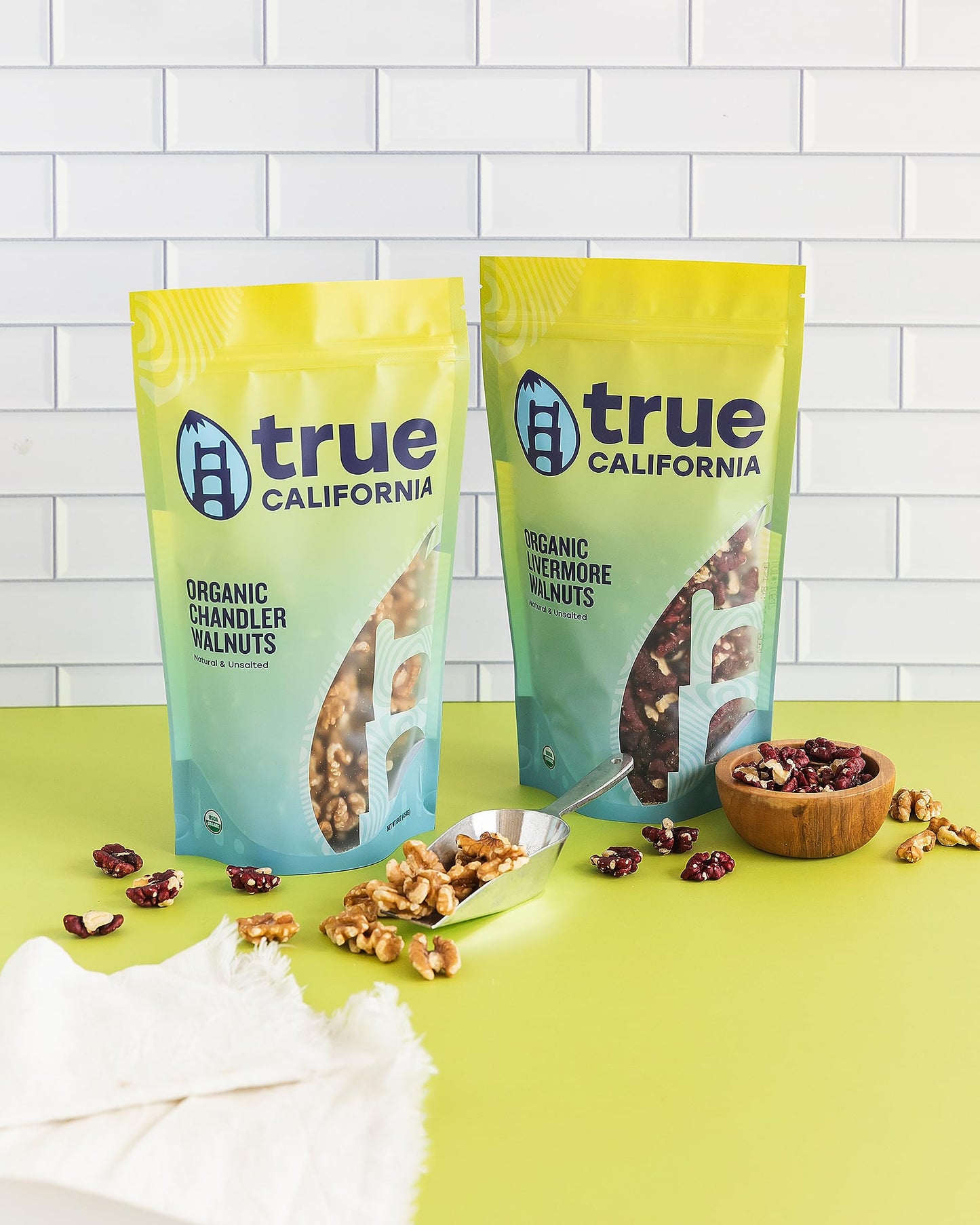 True California Organic Livermore Red Walnuts (1 LB) Natural & Unsalted, Raw, Shelled Halves & Pieces, Vegan & Gluten Free