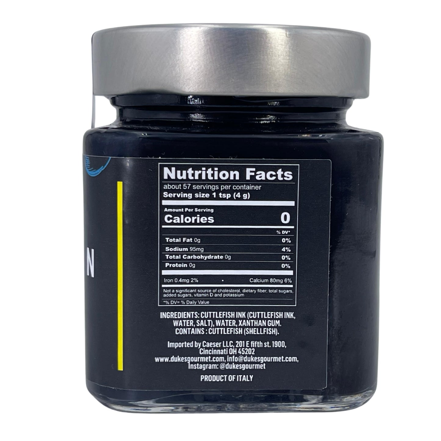 Poseidon Cuttlefish Squid Ink, Tinta Calamar, Nero Di Seppia, 230 G/ 8.11 Oz Ea Jar From Sardinia Italy