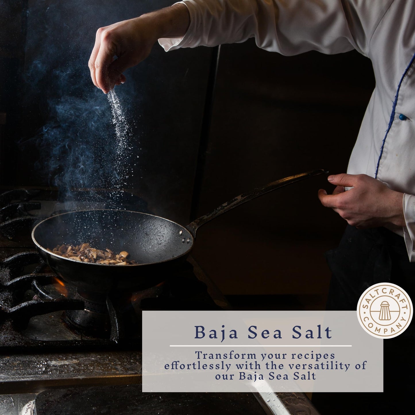 Saltcraft Company - Baja Sea Salt, Natural Grain Crystals, Low Sodium 30%, Kosher Certified & Mineral Salt - 4 Ounce