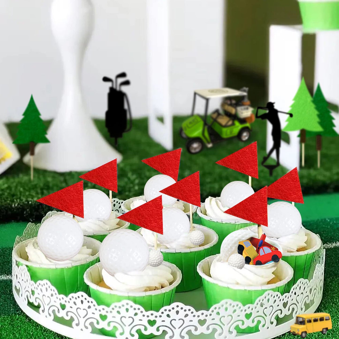 Golf Cake Decorations Heading For The Green Cake Topper Birthday Decorations For Golfers With Cart Flag Golf Ball For Men Sport