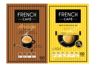 Namyang French Cafe Instant Coffee Mix 100 Sticks, 2Flavor Gift Pack (Original, Arabica Gold Label)