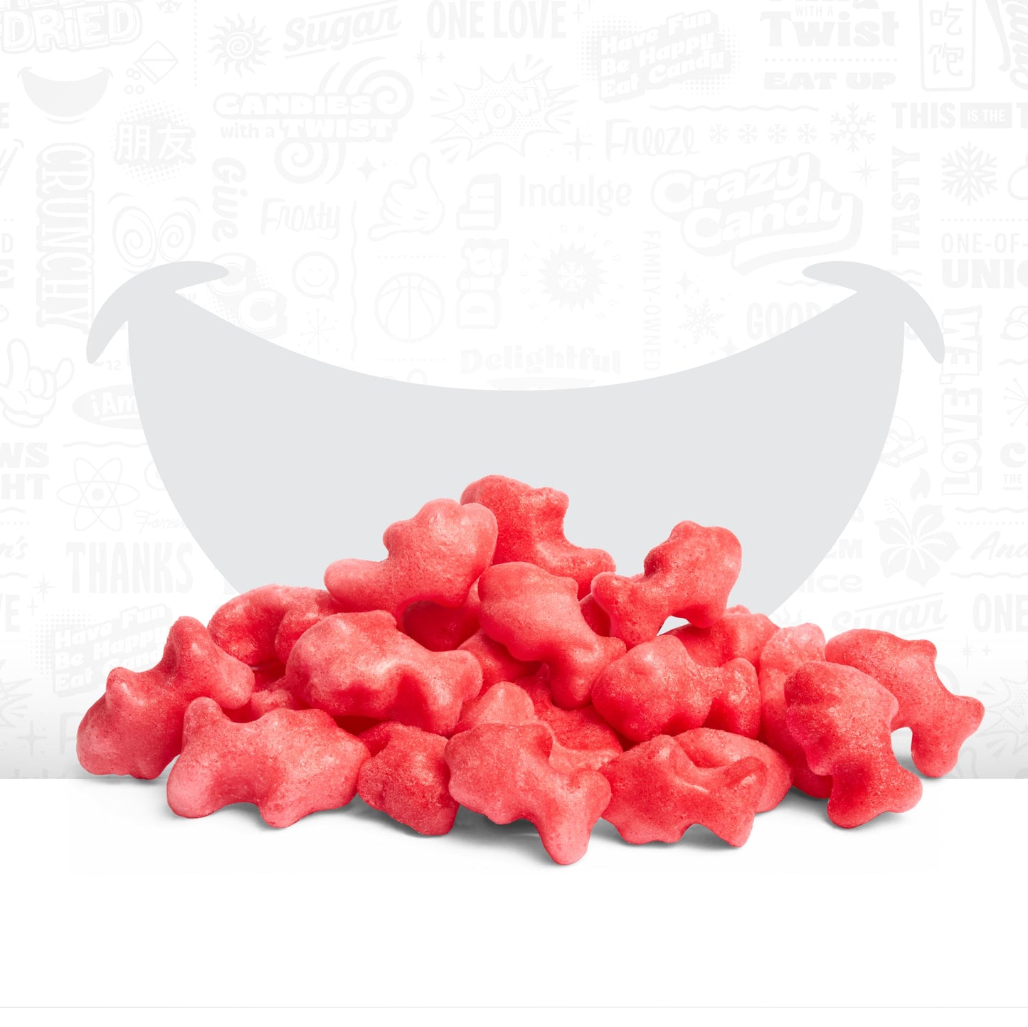 ANDERSENS Crazy Candy Freeze Dried Swedish Fish-Style Candy - Cherry Flavor, Crunchy Texture, Resealable Bag