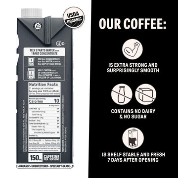 Wandering Bear Organic Coffee Concentrate, Black Coffee, Makes 21 Servings, 32 Fl Oz, 1 Pack - Unsweetened, Specialty Grade, She