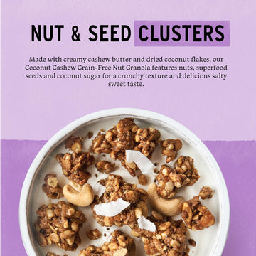 Purely Elizabeth Coconut Cashew Keto Granola, Made With Nuts And Seeds, Grain-Free, Gluten-Free, Non-Gmo (3 Ct, 8Oz Bags)