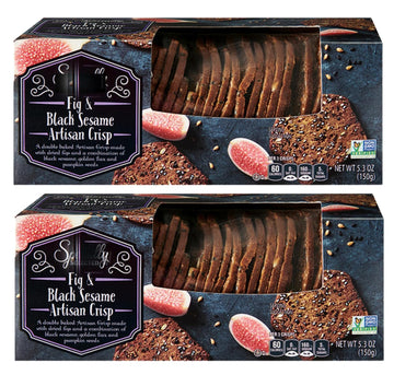 Specially Selected Fig & Black Sesame Artisan Crisp NON GMO Limited Edition (2-5.3oz Pack) for Party Snacking, Family Gatherings