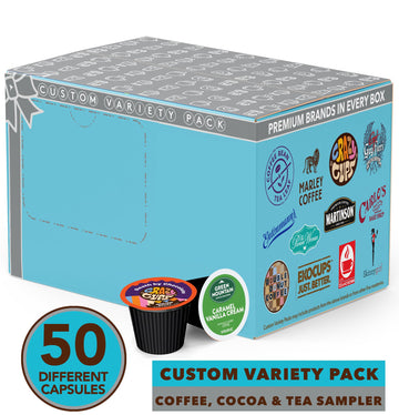 Variety Pack Of Coffee, Tea, And Hot Chocolate - Great Sampler Of Coffee, Tea, And Hot Cocoa For Keurig K Cups Machines - Great
