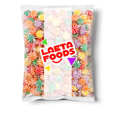 Pinwheel Starlights Hard Candy, Assorted Fruit Flavors (1 Pound Bag - Approx. 75 Count)