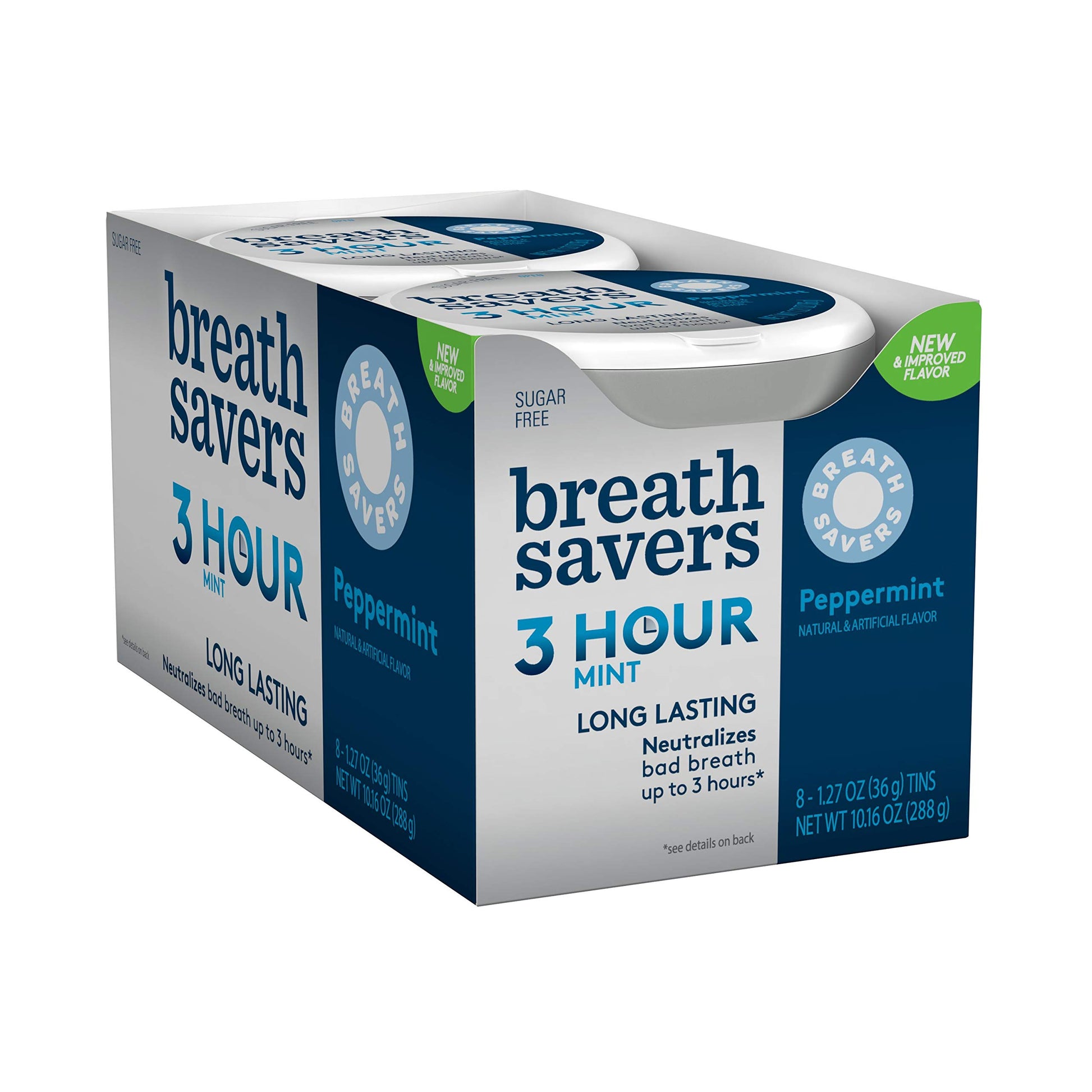 Breath Savers Peppermint Sugar Free Breath Mints Tins, 1.27 Oz (8 Count)