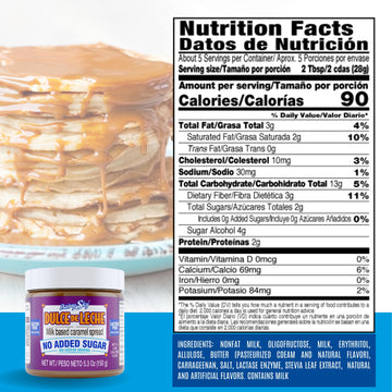 Dairysky Dulce De Leche No Added Sugar - 5.3 Oz Made With Real Milk, Gluten-Free - Milk Based Caramel - Perfect For Desserts, 12