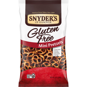Snyder'S Of Hanover, Gluten Free Mini Pretzels, 8 Oz Bag