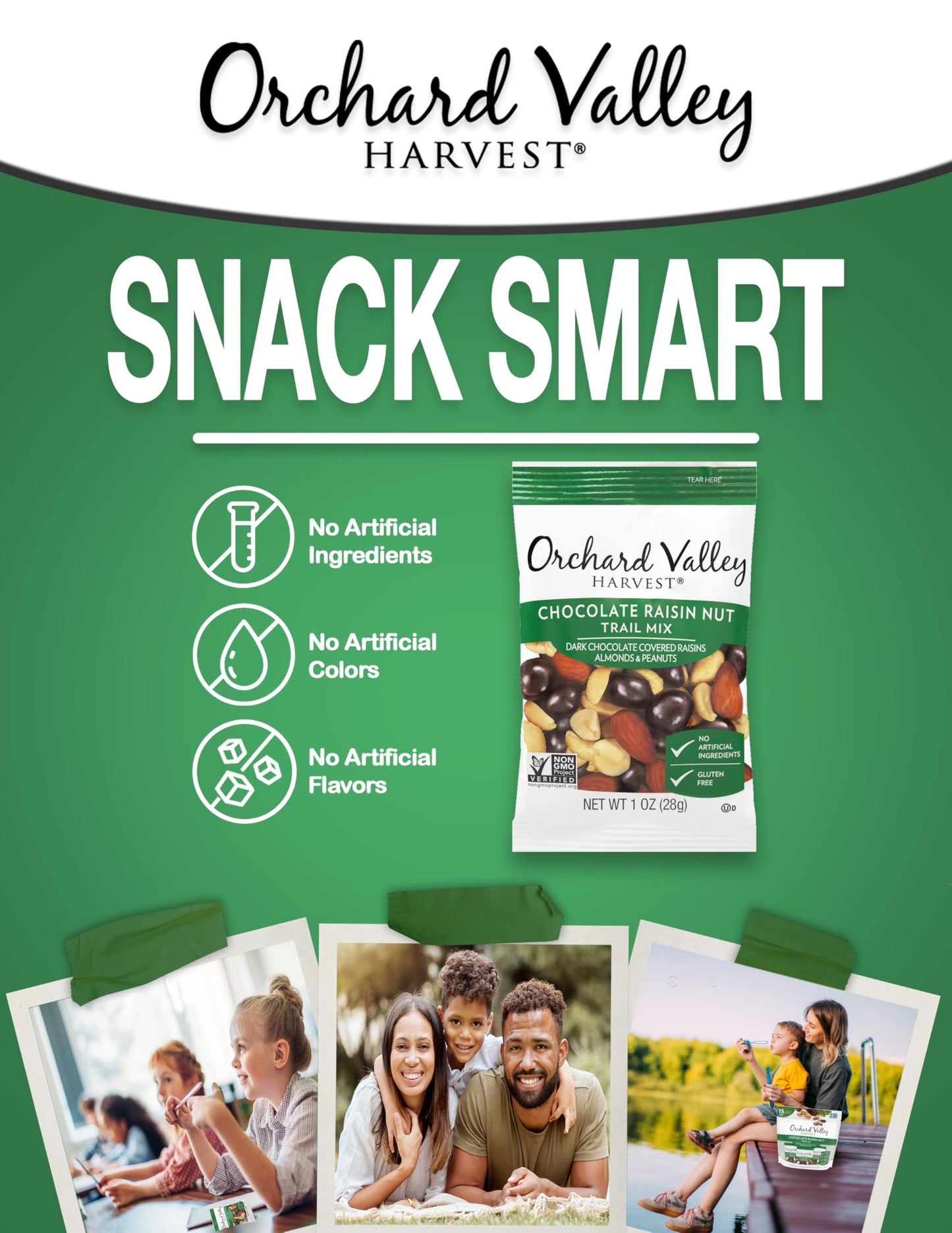 Orchard Valley Harvest Chocolate Raisin Nut Trail Mix, 1 Oz, 15 Ct