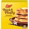 Eggo Thick and Fluffy Frozen Waffles, Frozen Breakfast, Breakfast Food, Family Pack, Original, 23.2oz Box (12 Waffles)