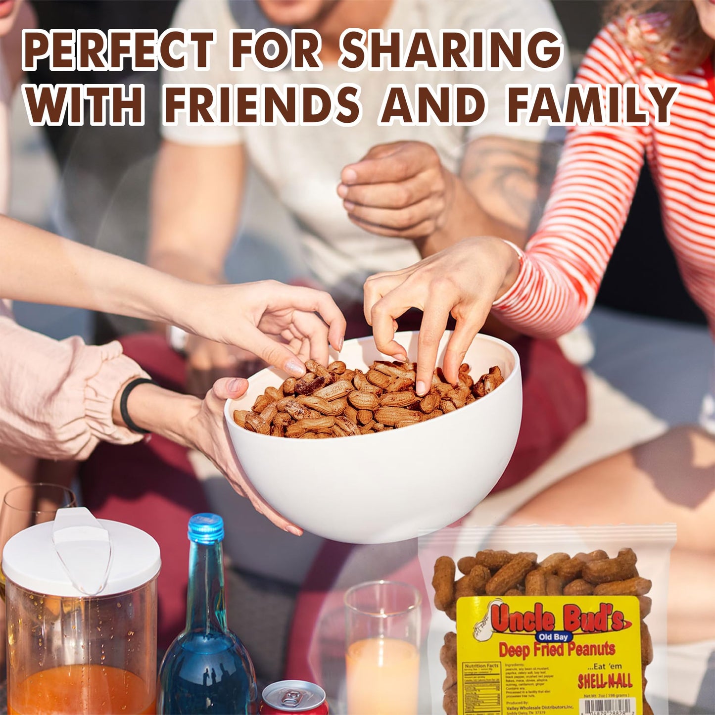 Uncle Bud'S Deep Fried Peanuts In Shell (6-Pack) | Old Bay Seasoning Peanuts, Peanuts Individual Packs, Spicy Peanuts, Nuts Indi