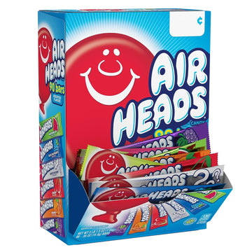 Airheads Candy Bars, Variety Bulk Box, Chewy Full Size Fruit Taffy, Back To School, Halloween, Non Melting, Concessions, Parties