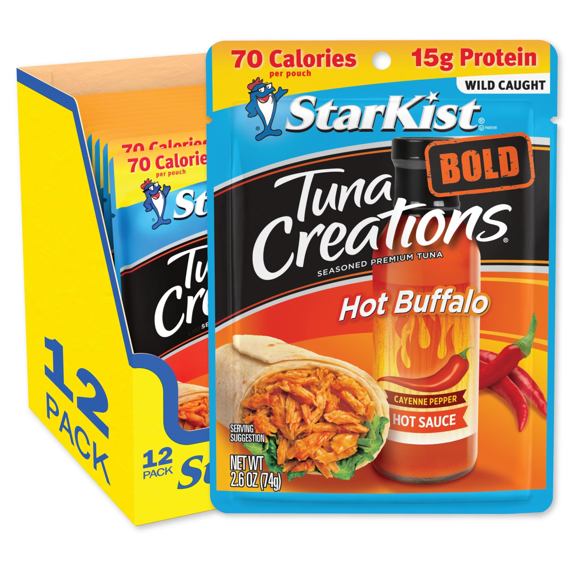 Starkist Tuna Creations Bold Hot Buffalo Style, 2.6 Oz, Pack Of 12