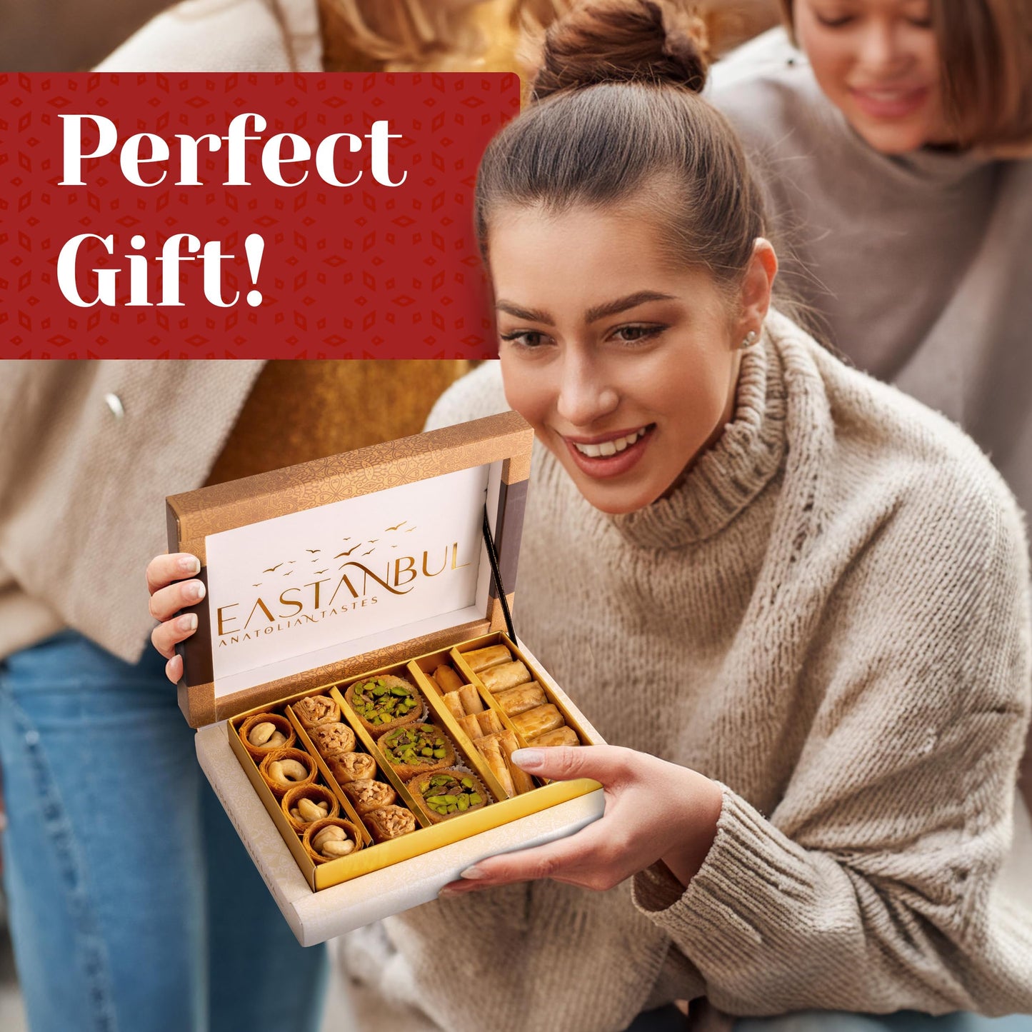 Eastanbul Baklava 8.8Oz, Baklava Gift Box, Baklava Pastry, Middle Eastern Sweets Gift Box, Premium Gourmet Desserts, Baklava Pis
