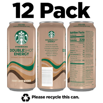 Starbucks Doubleshot Energy Drink, Iced Coffee, 15 Fl Oz Cans, Pack of 12 - Ready to Drink Coffee Beverage