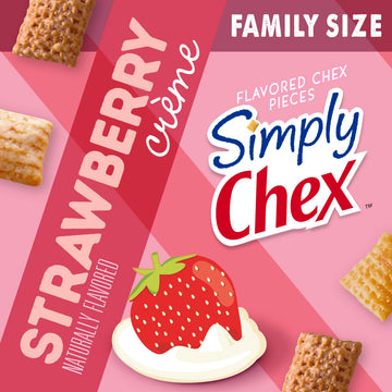Simply Chex Strawberry Crme Snack Mix Family Size, 13.5 Oz