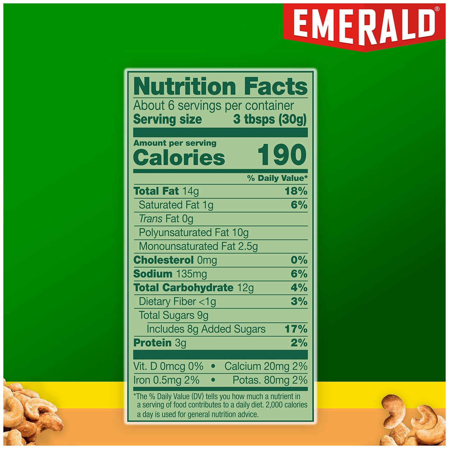 Emerald Nuts Honey Glazed Cashews (1-Pack), 5Oz Resealable Bag, Kosher Dairy Certified, Non-Gmo, Contains No Artificial Preservatives, Flavors Or Synthetic Colors