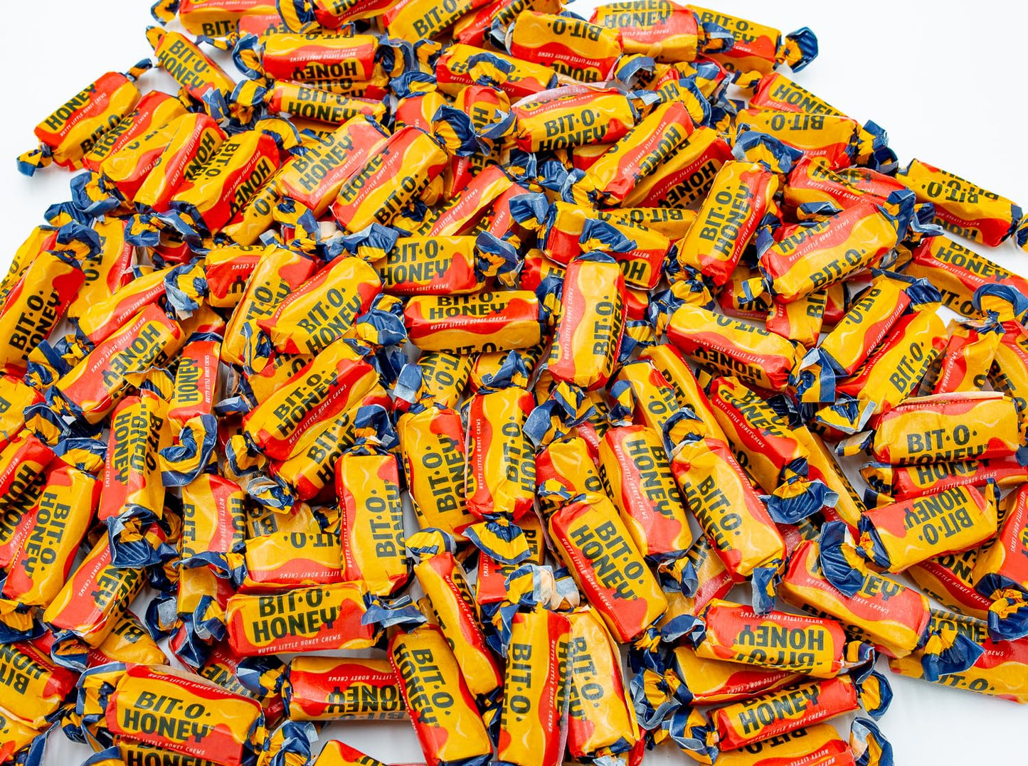 Bit-O-Honey Candy 5 Lb - Bulk Bag, Retro Taffy, Honey & Almond Flavor, Soft Chewy, Individually Wrapped