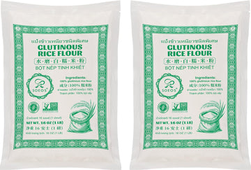 Soeos Glutinous Rice Flour 32 Ounce (Basic), Rice Flour for Baking or Cooking, All Natural White Rice Flour, Vegan, Gluten-Free