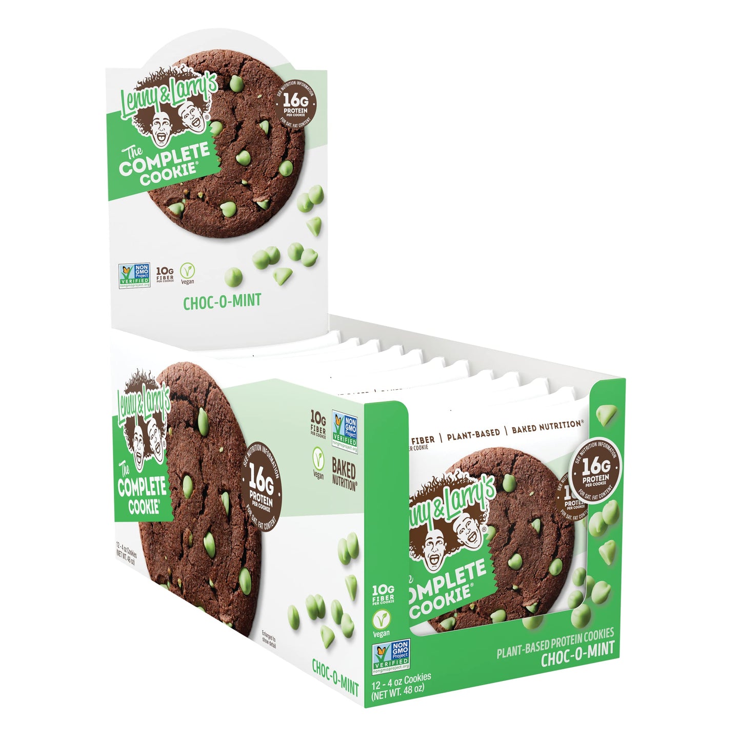 Lenny & Larry'S The Complete Cookie, Choc-O-Mint, Soft Baked, 16G Plant Protein, Vegan, Non-Gmo, 4 Ounce Cookie (Pack Of 12)
