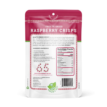 Natures Turn Freeze-Dried Fruit Snacks, Raspberry Crisps, Pack Of 2 (1.2 Oz Each)