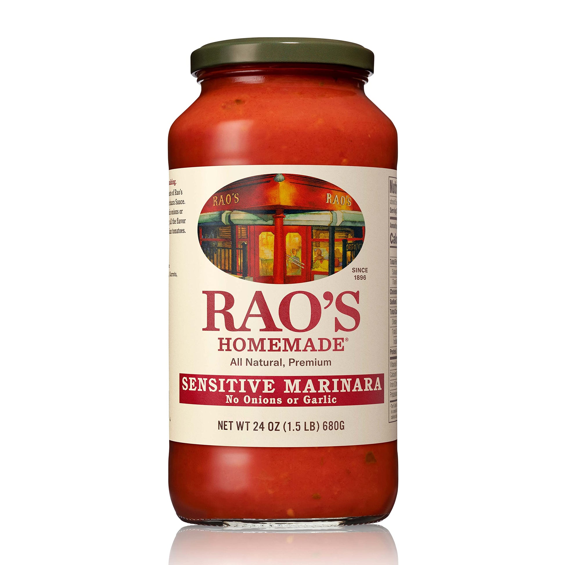 Rao'S Homemade Tomato Sauce, Sensitive Formula, 24 Oz, Pasta Sauce, Carb Conscious, Keto Friendly, All Natural, Premium Quality,