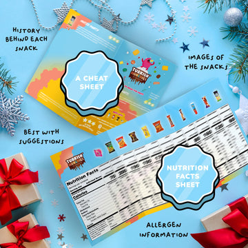 Midi International Snack Box | Premium Exotic Foreign Snacks | Unique Snack Food Gifts Included | Light Blue Space Theme | Candi