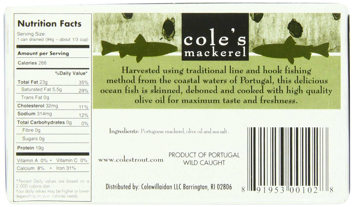 Coles Mackerel Olive Oil 4.4 Oz