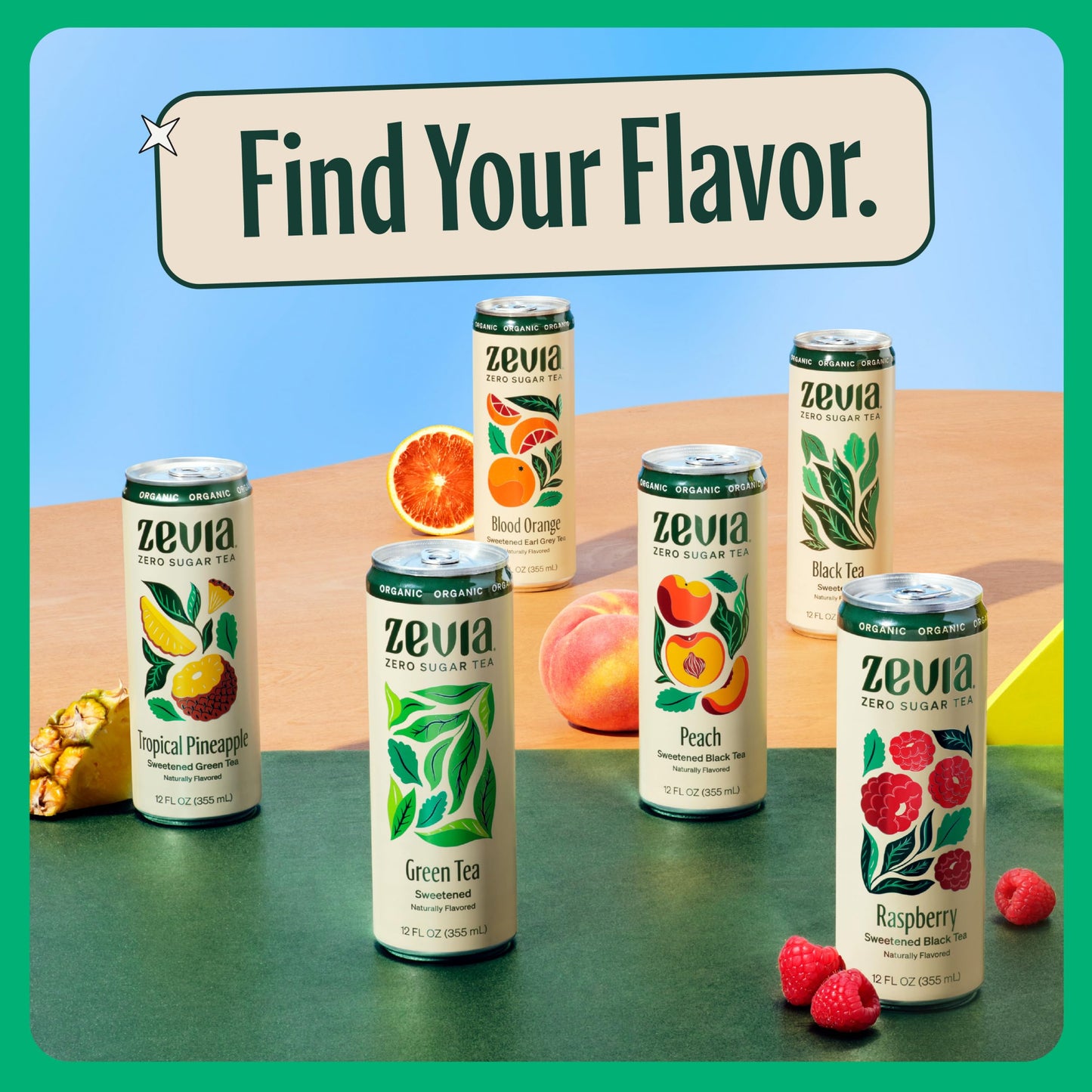 Zevia Zero Sugar Tea, Earl Grey Tea Blood Orange, 12 oz Cans (12-Pack) - Naturally Sweetened, Zero Calorie Sugar Free - Non-GMO
