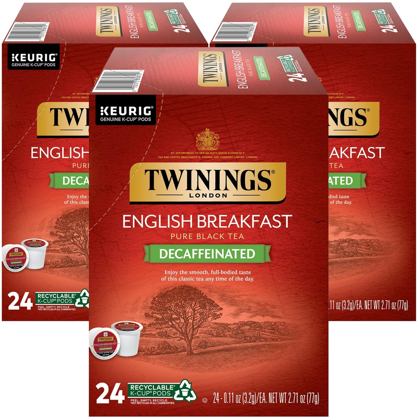 Twinings English Breakfast Tea K-Cups, Decaffeinated Black Tea - Lively And Refreshing Decaf Tea K-Cups For Keurig, 24 Count (Pa