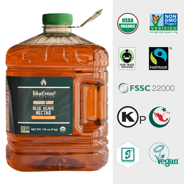 BLUE GREEN ORGANICS, Agave syrup, Agave gallon, Agave, Gluten Free, Organic, Sweetener, teas, coffees, pancakes or any baked goo